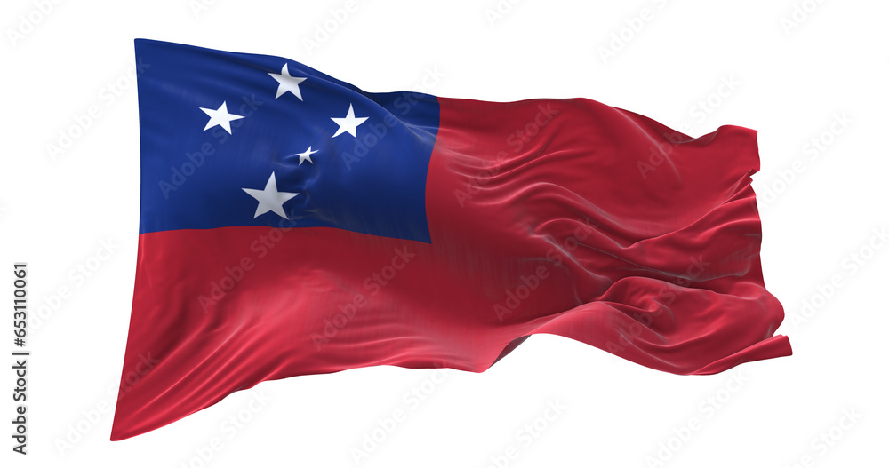 3d illustration flag of Samoa. Samoa flag waving isolated on white background with clipping path. flag frame with empty space for your text. 3d illustration flag of Samoa. Samoa flag waving isolated on white background with clipping path. flag frame with empty space for your text.