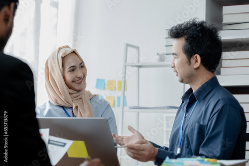 Wallpaper Mural A startup company where young executives and employees work together, holding brainstorming sessions between bosses and employees to grow the business. Working concepts of the new generation. Torontodigital.ca