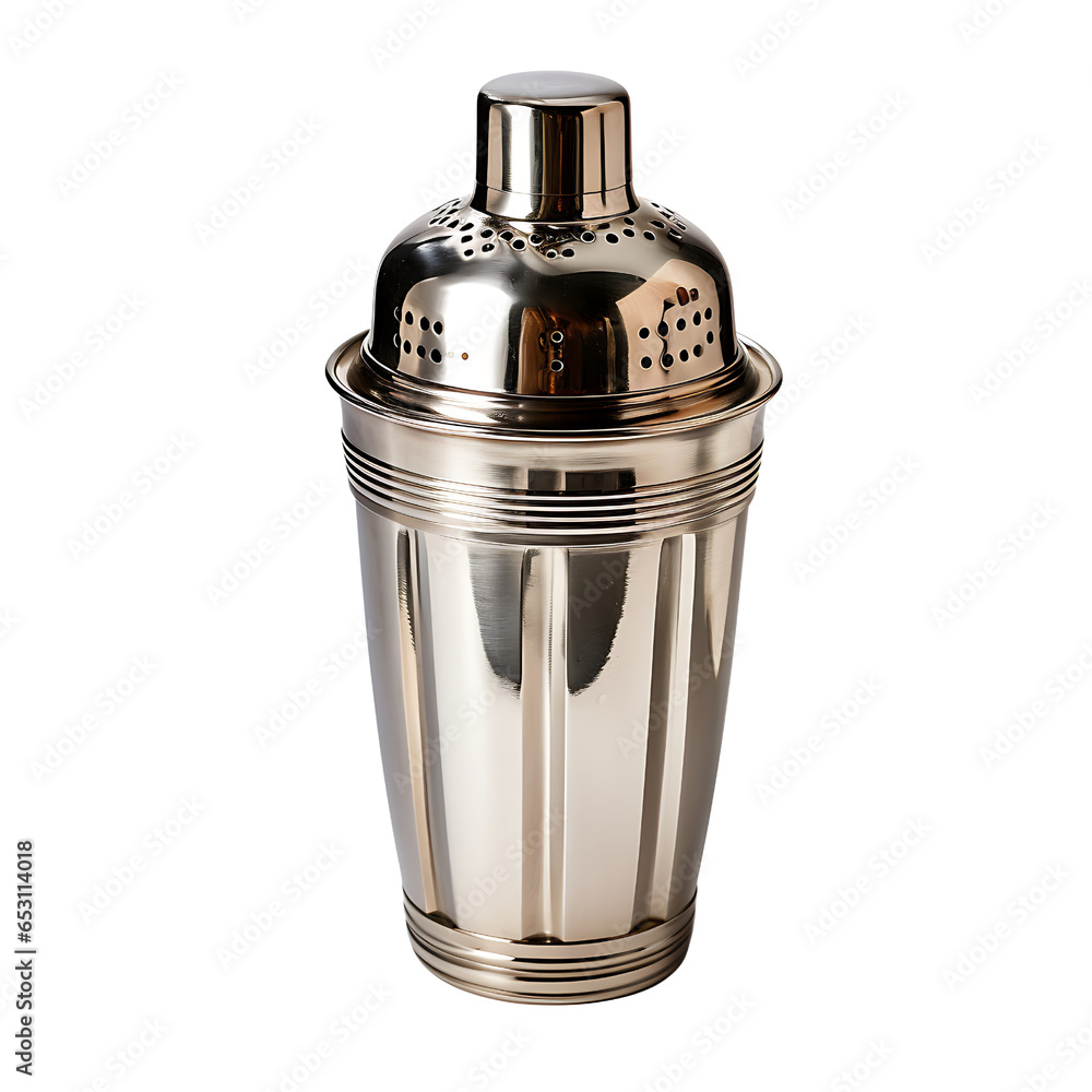 Stainless Steel Drink Shaker Isolated on Transparent or White Background, PNG Stainless Steel Drink Shaker Isolated on Transparent or White Background, PNG