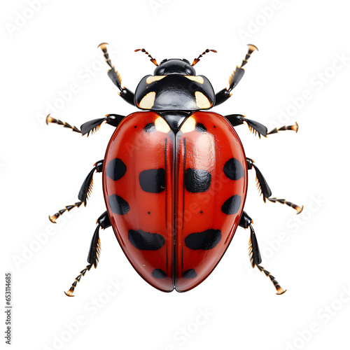Ladybug Top View Isolated on Transparent or White Background, PNG

