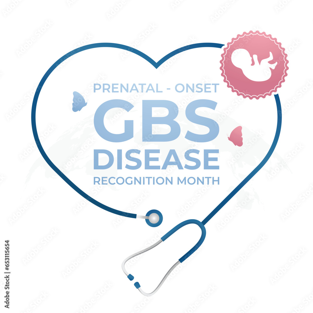 Fototapeta premium Prenatal-onset GBS Disease Recognition Month design template good for celebration usage. prenatal disease vector design. flat design. vector eps 10.
