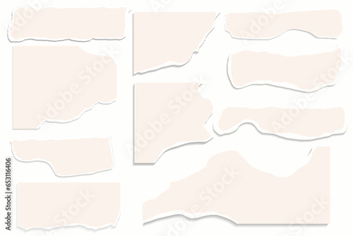 vector Realistic collection of torn paper sheets on transparent background eps 10
