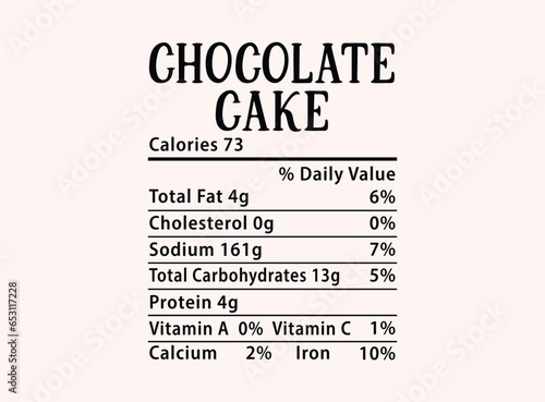 Chocolate cake Nutrition Facts Christmas