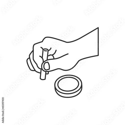 判子を手にするイメージイラスト