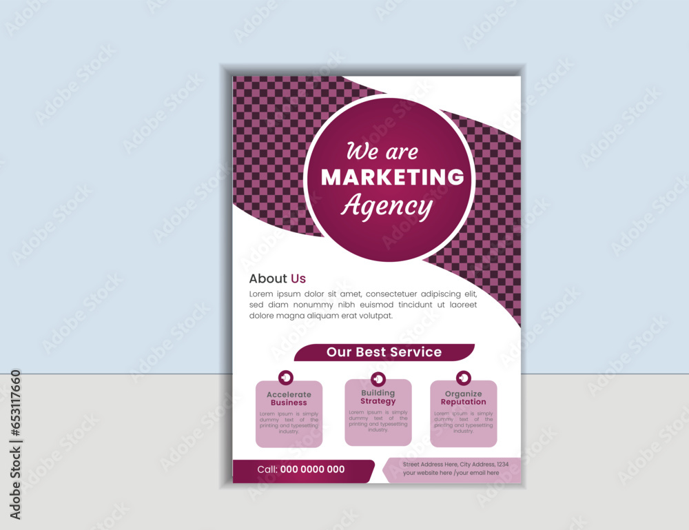 flyer. minimal official business advertising magazine poster flyer newest trendy creative corporate multipurpose with purple color creative corporate trendy abstract shape template print design 