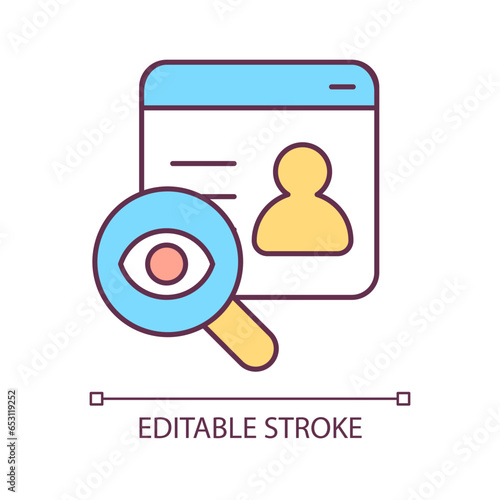 2D editable unqualified providers icon representing online therapy, isolated vector, multicolor thin line illustration. photo