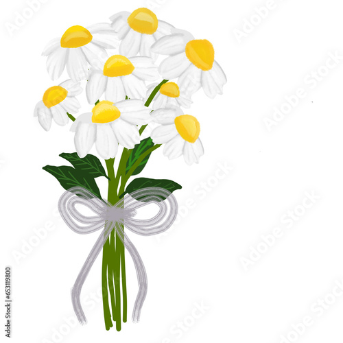 Illustration of a beautiful daisy flower bouquet photo