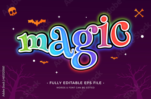 Magic halloween lettering editable text effect