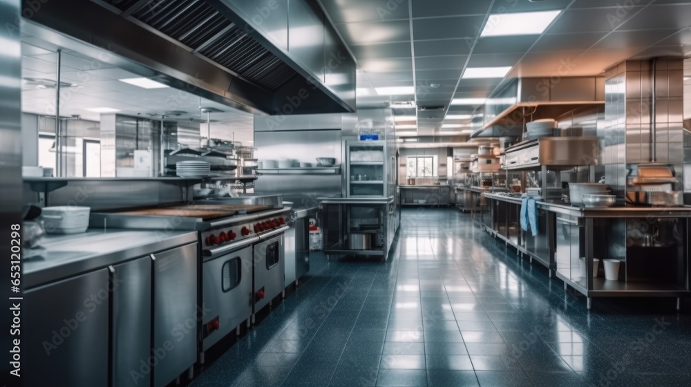 Commercial kitchen, Restaurant kitchen, Cleanliness and reliability.