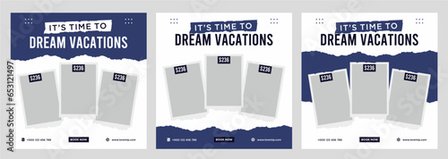 Travel holiday vacation social media post web banner