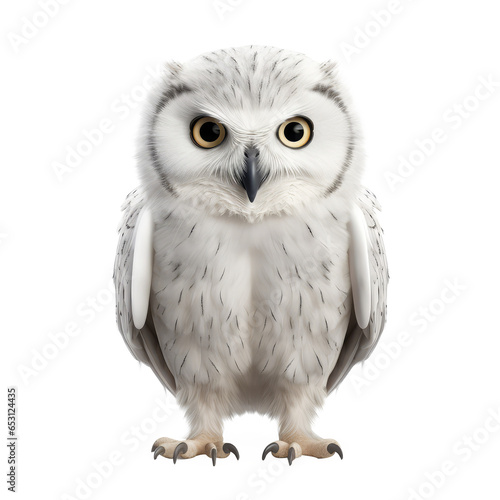 owl looking isolated on white