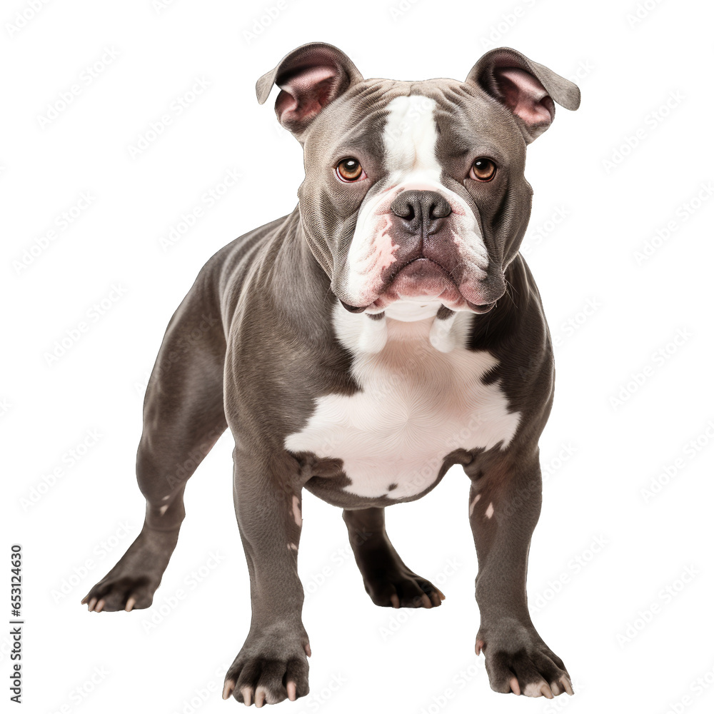 American bully dog on transparent background. American bully dog on transparent background.