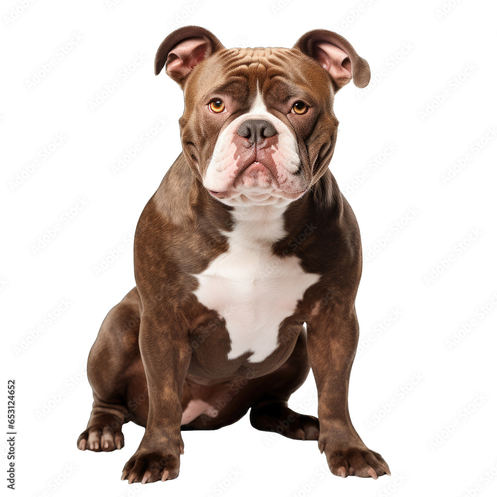 American bully dog on transparent background. American bully dog on transparent background.