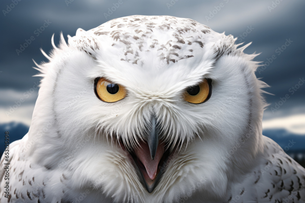 Fototapeta premium Close - up photography, an angry owl