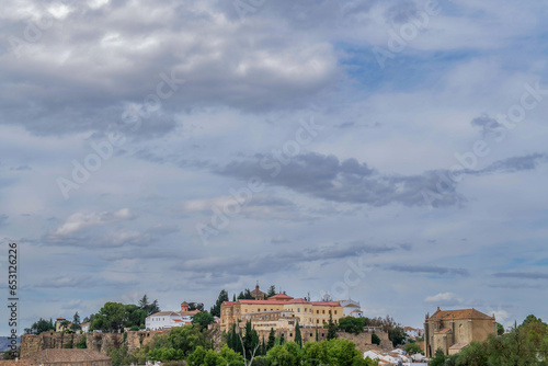 panoramic view of the old town of Ronda,Spain,Andalusia ,with a cloudy sky