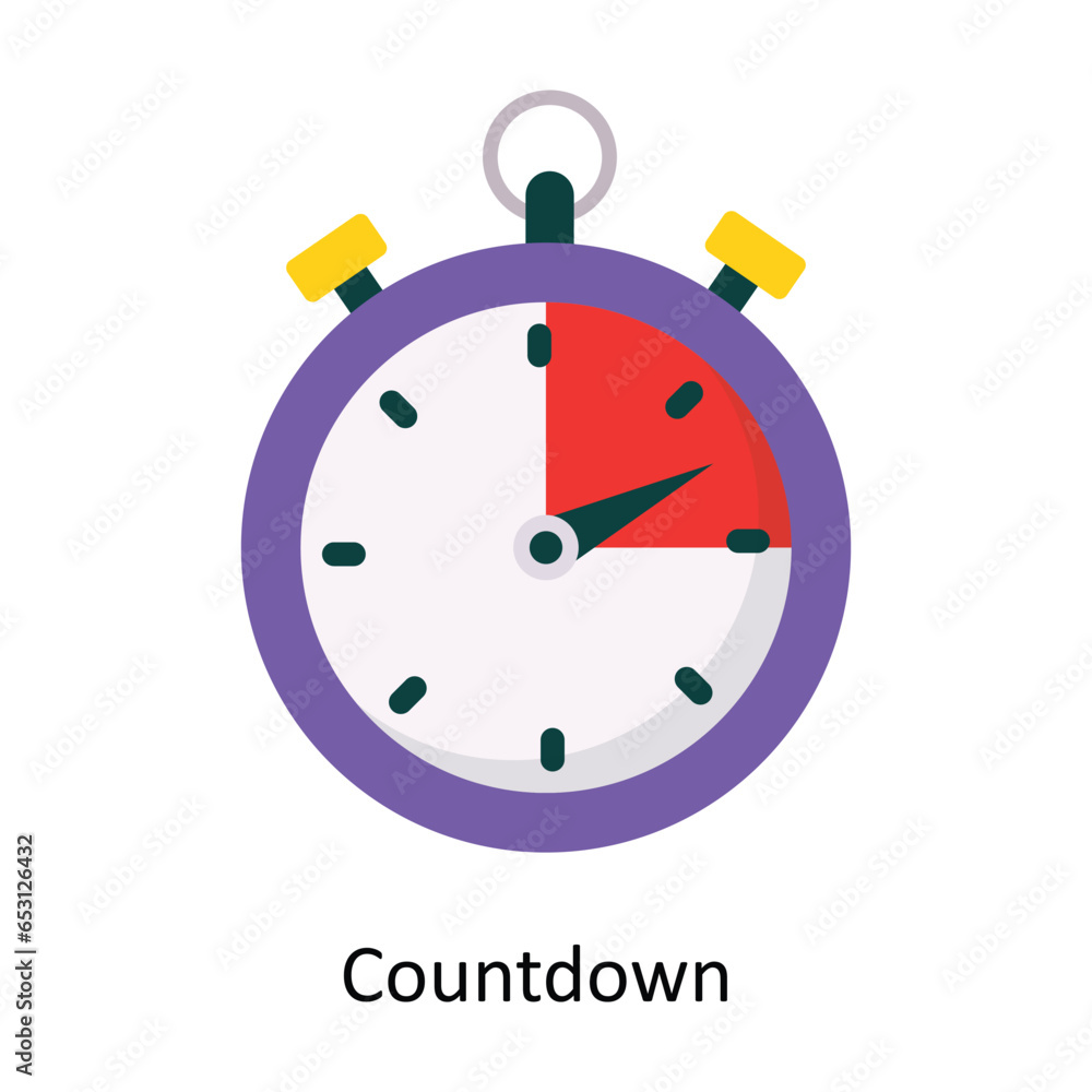 Countdown  vector Flat Icon Design illustration. Symbol on White background EPS 10 File 