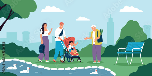 Pram Flat Illustration