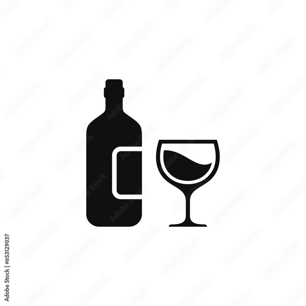 Wine icon isolated on white background Wine icon isolated on white background