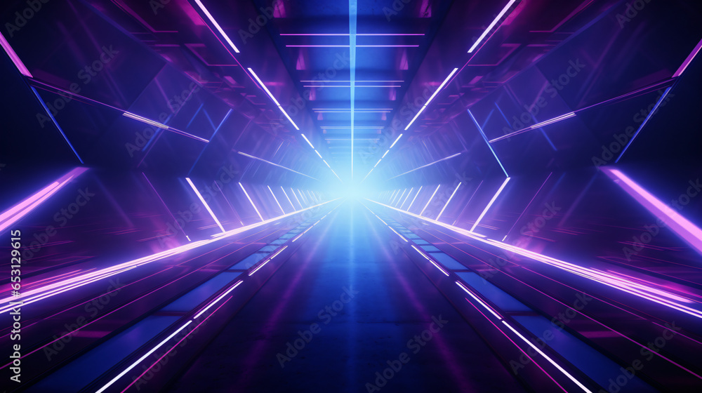 Futuristic Sci Fi Laser Neon Shapes Glowing Light