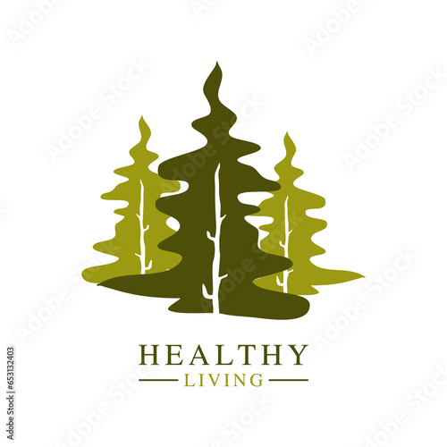 Agriculture logo with tree symbol. Nature greening template.