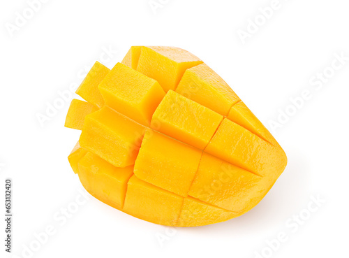 Slice of mango isolated on transparent background. PNG