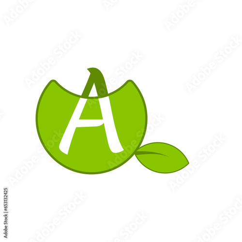 Agriculture logo with leaf symbol. Nature greening template.