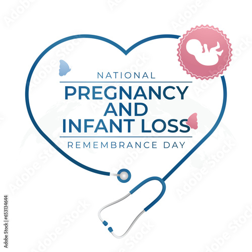 Pregnancy and Infant Loss Remembrance Day design template good for celebration usage. blue and pink ribbon vector illustration. vector eps 10.