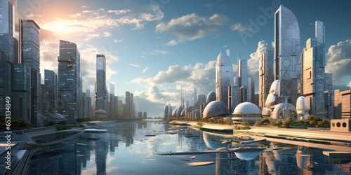 panorama of the futuristic city