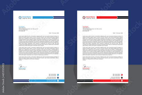 modern corporate letterhead business pad design template print-ready Free Vector