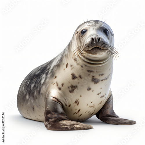 Gray seal isolated on white background