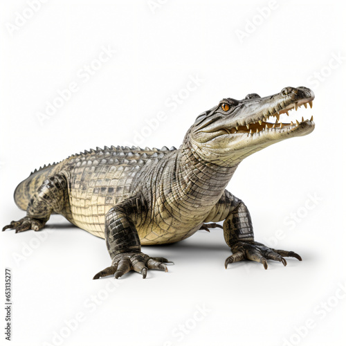 Gharial isolated on white background © Daniel