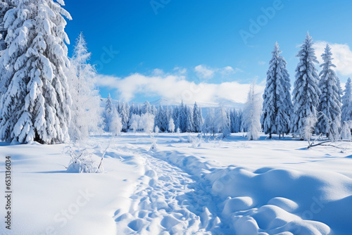 winter landscape with trees © Natural beauty 