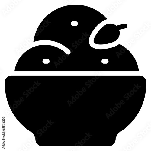 mashed potato icon with glyph style. Suitable for website design, logo, app, UI and ETC.