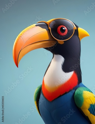 The Trendsetting Wisdom of Tavares the Toucan - A Fashionable Flight of Elegance and Intelligence photo