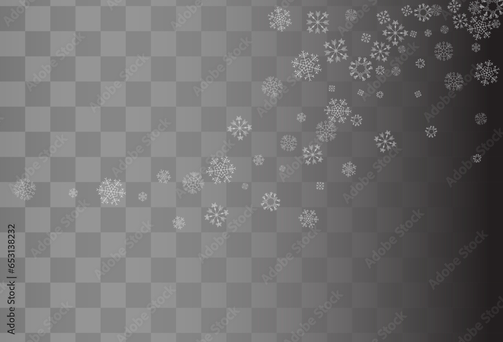 White Snowfall Vector Transparent Background. New White Snowfall Vector Transparent Background. New