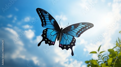 butterfly on blue sky background generated by AI tool