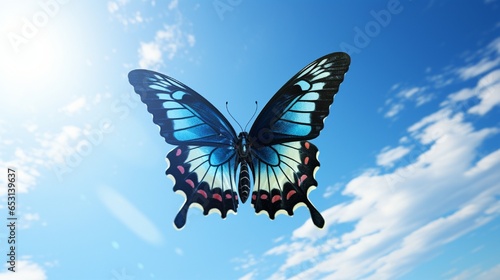 butterfly on blue sky background generated by AI tool