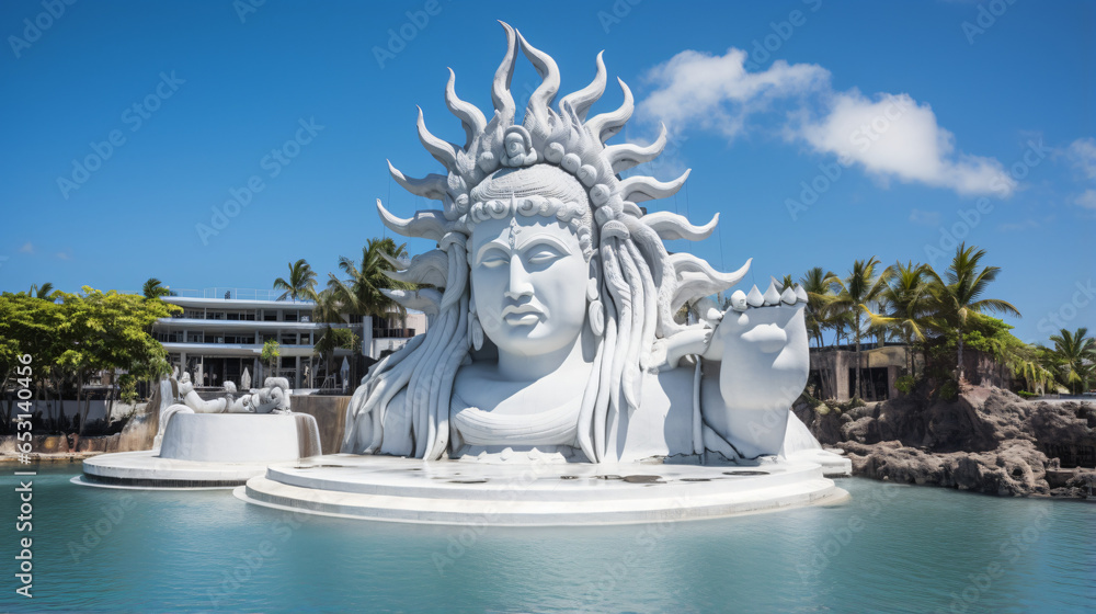 Giant Shiva Statue in Mauritius located at Grand Bas - obrazy, fototapety, plakaty 