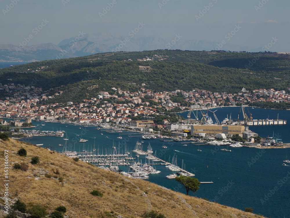 dalmatia landscape croatia from trogir hills island sailing destination