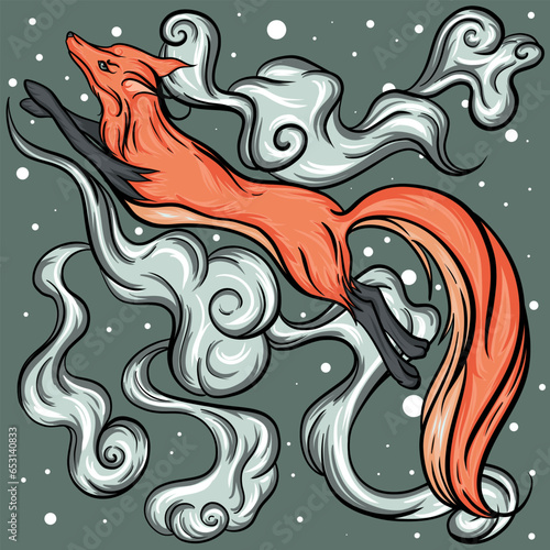 vector image of a fox