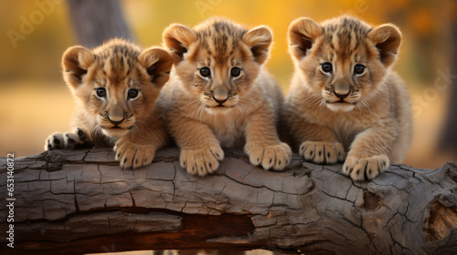 Group of cute lion cubs © Ghazanfar