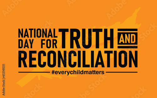 National Day for Truth and Reconciliation. Every Child Matters. Orange T-Shirt Day. 30th September. Vector Illustration.
