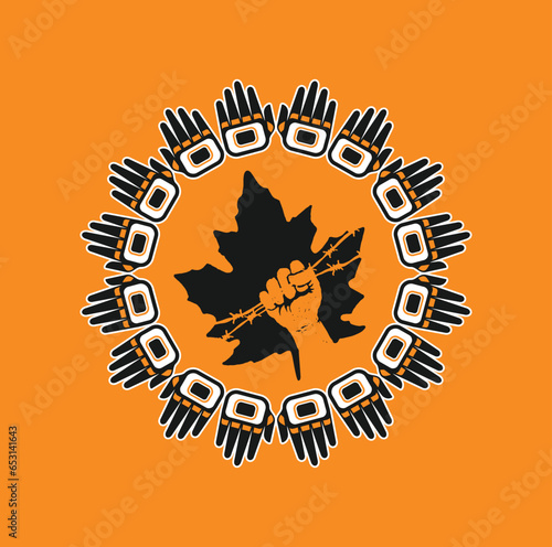 Every Child Matters. National Day for Truth and Reconciliation. Orange T-Shirt Day. 30th September. Vector Illustration.