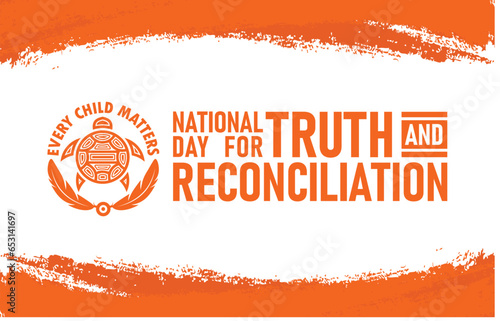 National Day for Truth and Reconciliation. Every Child Matters. Orange T-Shirt Day. 30th September. Vector Illustration.