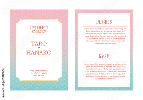 モロッカン柄のwedding invitation 結婚式の招待状