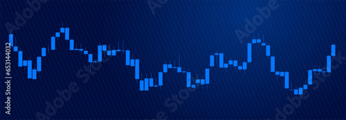 Trading of stock Chart blue technology Background template. trade Chart of forex, cryptocurrency, stock market and Binary option with Candles and indicators. Exchange buy sell in financial market.