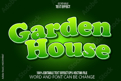 Garden House Editable Text Effect Cartoon Style