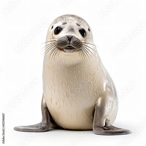 Harp seal isolated on white background © Daniel