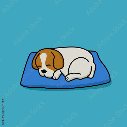 Cute Sleeping Dog Vector Design