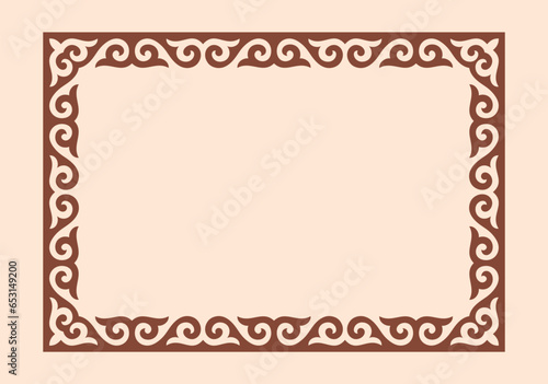 Vector ornamenrt of Kazakh, Asian ethnic decorative vector photo